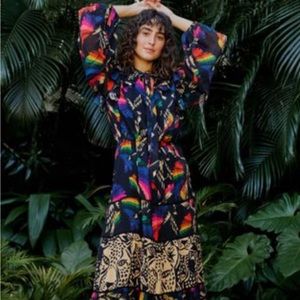 Farm Rio Maxi Macaws Flight Dress